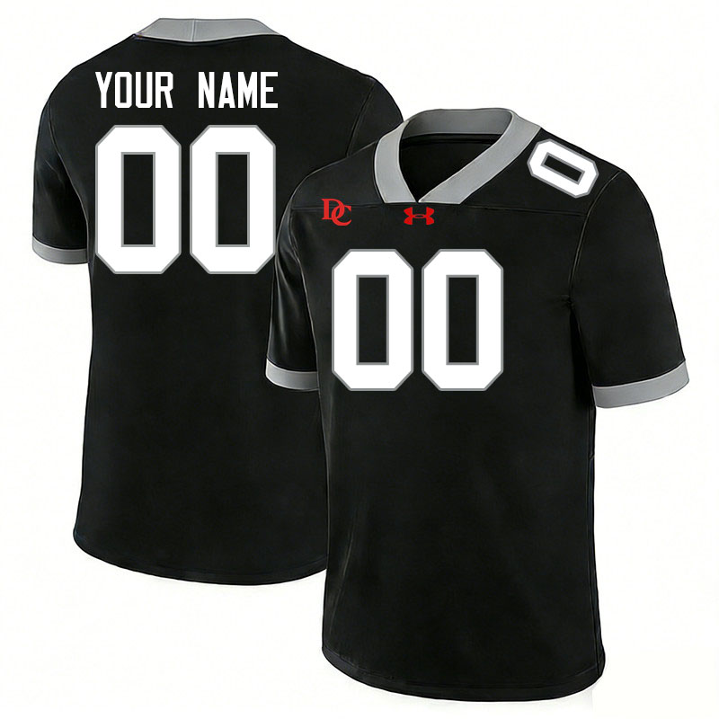 Custom Davidson Wildcats Name And Number Football Jerseys-Black